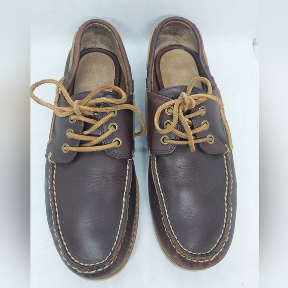 FRYE Sully Boat Loafers Brown Leather Slip On Casual Classic Shoes Mens Size 10 main image 7
